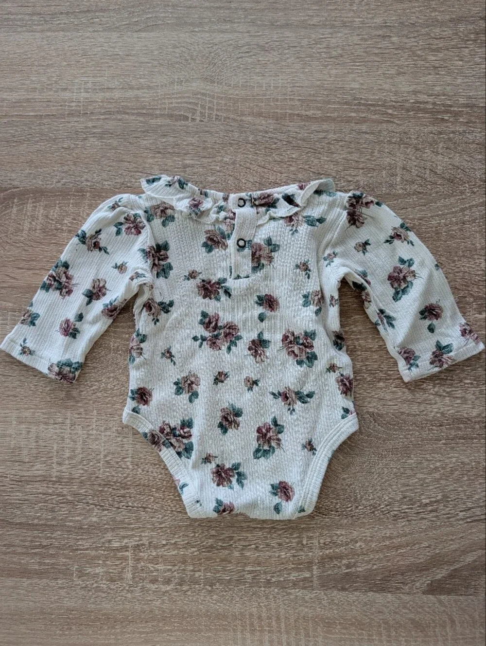 Tocoto Vintage Floral Ruffle Neck Long-Sleeve